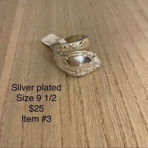 Silver-plated spoon ring handmade
